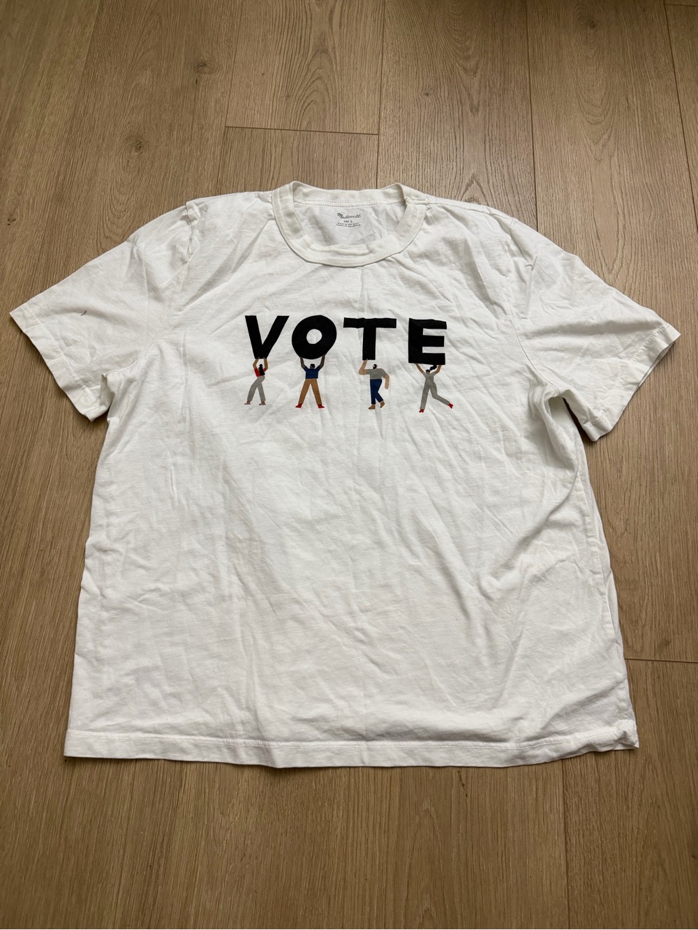 Madewell White VOTE Graphic Tee size large